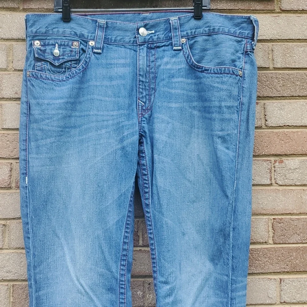 True Religion Jeans Straight with Flap Pockets Dragonfish Size 38